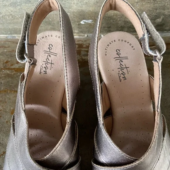 Clarks pewter wedge sandals - Lafley Krissy - Picture 5 of 7